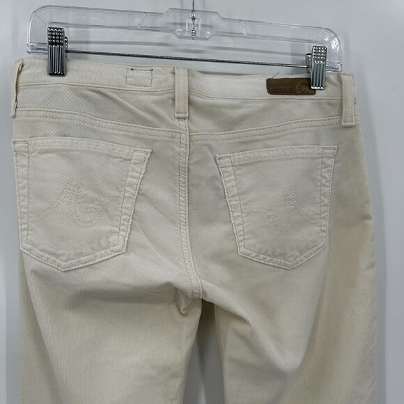 AG ADRIANO GOLDSCHMIED Cream White Corduroy Stevie Slim Straight Leg Jeans 27 - Picture 5 of 8